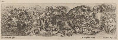 Koristefriisi leopardin kanssa, luultavasti 1648. tekijältä Stefano della Bella