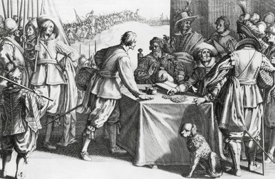 Maksavat palkkasoturit, kaiverrus Stefano della Bella (1610-1664) tekijältä Stefano della Bella