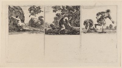 Perseus ja Andromeda, Kefalos ja Prokris, Hippomene ja Atalantus, 1644. tekijältä Stefano della Bella