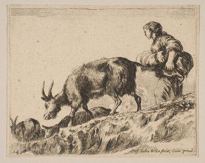 Levy 14: paimen paimen vuohia, n. 1641. tekijältä Stefano della Bella