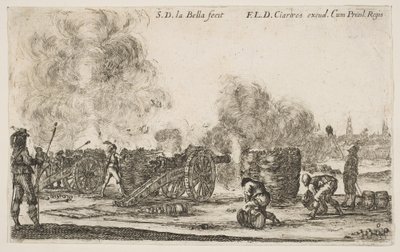 Levy 6: kaupunkia ampuva tykkipatteri, Various Military Caprices Varii ..., n. 1641. tekijältä Stefano della Bella