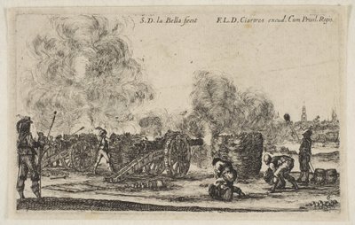 Levy 6: kaupunkia ampuva tykkipatteri, Various Military Caprices Varii ..., n. 1641. tekijältä Stefano della Bella