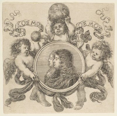 Cosimo de Medicin ja hänen vaimonsa Marguerite Louise dOrleansin muotokuva, 1661. tekijältä Stefano della Bella