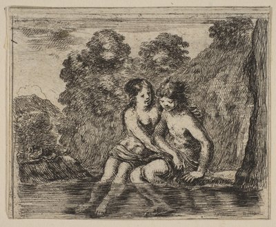 Salmacis ja Hermaphrodite, Game of Mythology Jeu de la Mythologie, 1644. tekijältä Stefano della Bella