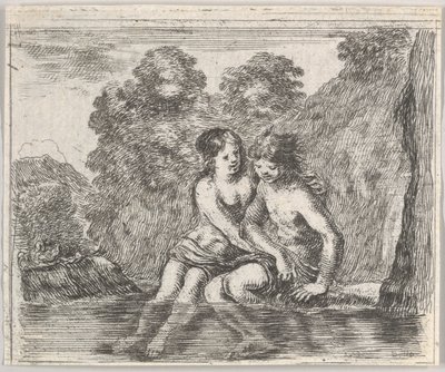 Salmacis ja Hermaphrodite, Game of Mythology Jeu de la Mythologie, 1644. tekijältä Stefano della Bella