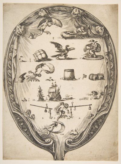 Näyttö ja Rebus of Fortune, n. 1639. tekijältä Stefano della Bella