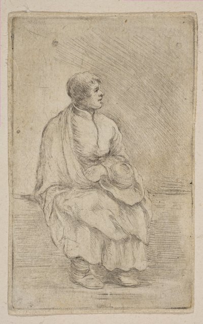 Istuva kirkollinen, n. 1662. tekijältä Stefano della Bella