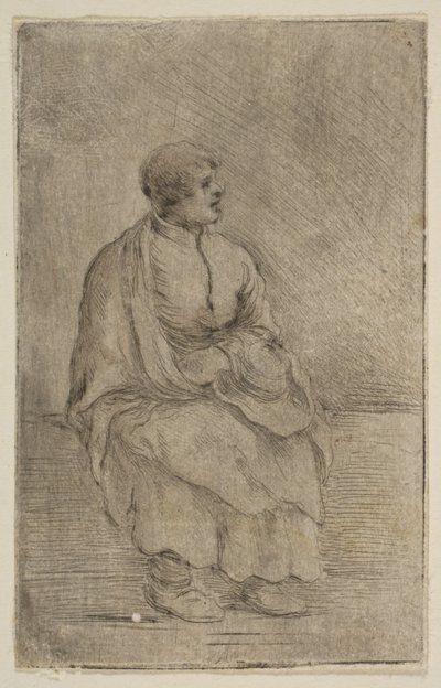 Istuva kirkollinen, n. 1662. tekijältä Stefano della Bella