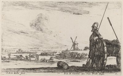 Soldat amb armadura i un canó, c. 1641. finlandès tekijältä Stefano della Bella