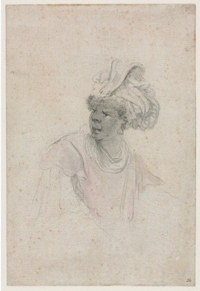 Tutkimus maurista, kasvot vasemmalle, n. 1657. tekijältä Stefano della Bella