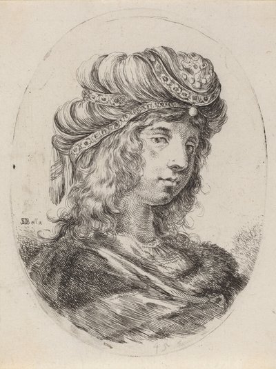 Sultaness nauhaturbaanissa, käännetty oikealle, 16491650. tekijältä Stefano della Bella