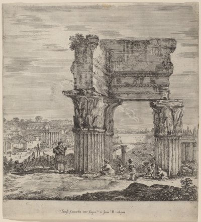 Concordin temppeli ja Forum Romanum tekijältä Stefano della Bella