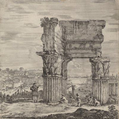 Concordin temppeli ja Forum Romanum, 1656. tekijältä Stefano della Bella