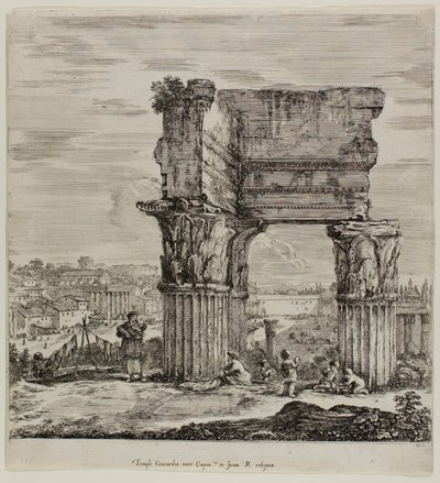 Concordian temppeli ja Forum Romanum tekijältä Stefano della Bella