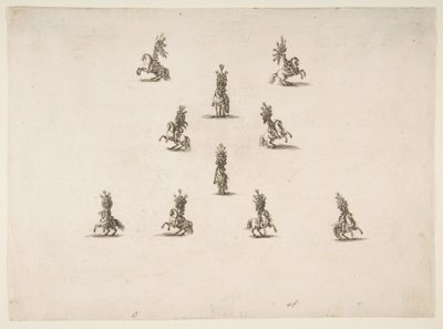 Kymmenen Cavalieria, joista viisi muodostaa V:n, 1652. tekijältä Stefano della Bella