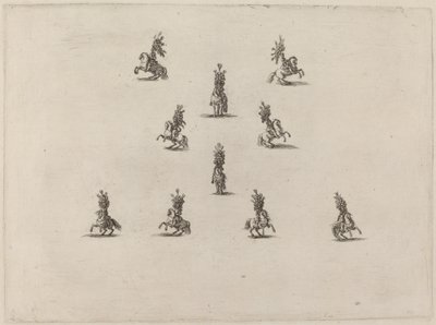 Kymmenen Cavalieria suurilla kypärillä, 1652. tekijältä Stefano della Bella