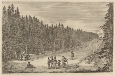 Avenue of Fountains, luultavasti 1653. tekijältä Stefano della Bella