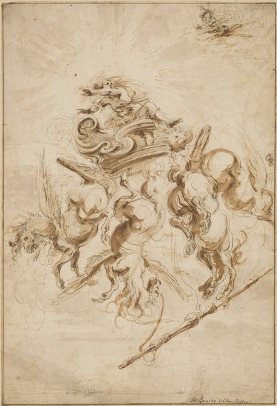 Phaetonin kukistuminen, n. 1655. tekijältä Stefano della Bella