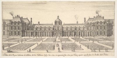 Katariina de Medicin palatsi, nimeltään Tuilleries, osoitteesta Erilaisia huomioita..., 1649-51. tekijältä Stefano della Bella