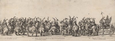 Kolmekymmentä jousimiestä ja sivua, 1633. tekijältä Stefano della Bella