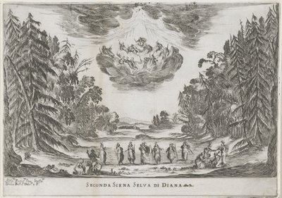 Tweede-kohtaus: het bos van Diana Toinen kohtaus Dianan metsästä (otsikko esineessä) Liberetto ter ere van de bruiloft van Ferdinando II de