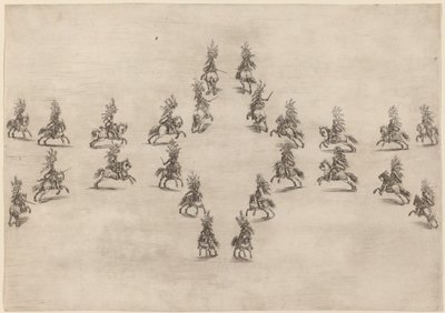 Kaksikymmentäneljä Cavalieria soikeassa, 1652. tekijältä Stefano della Bella
