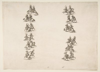 Kaksikymmentäneljä Cavalieria taistelemassa kahdessa kolonnissa, 1652. tekijältä Stefano della Bella