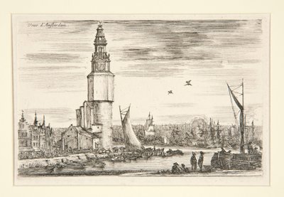 Näkymä Amsterdamista, sarjasta Näkymiä merisatamista tekijältä Stefano della Bella