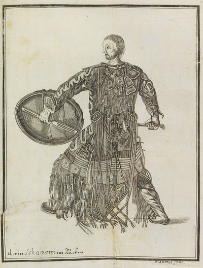 Shamaani. From Kuvaus maasta Kamchatka, n. 1750. tekijältä Steller