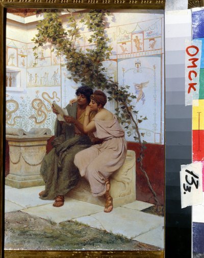 Oodi. Stepan (Stefan) Vladislavovich Bakalovich (1857-1947) maalaus. Huile sur bois. Alueellinen M. Vrubelin taidemuseo, Omsk tekijältä Stepan Vladislavovich Bakalovich