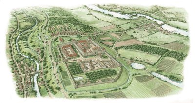 Pyhän Johanneksen luostari, Kilmainham, Dublin (piirretty 2022), noin 1340-1370 (tussi ja akvarelli). tekijältä Stephen Conlin