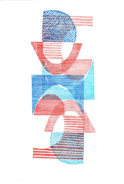 1961 VI, 2016 (linoleikkaus paperille) tekijältä Stephen Dow
