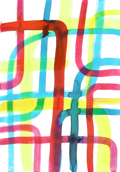 Risteys, 2016 (muste paperille) tekijältä Stephen Dow