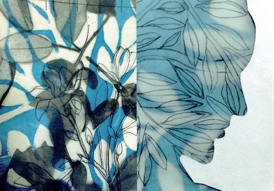 La Foret IX, 2017 (monoprintti  kollaasi) tekijältä Stephen Dow