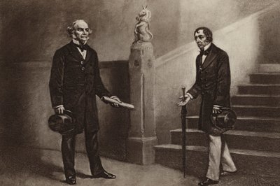 Gladstone ja Disraeli, Beaconsfield (syväpaino) tekijältä Stephen James (after) Ferris