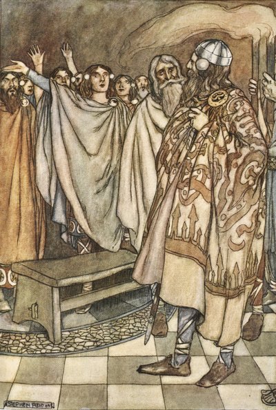 Ulstermenit nousivat mahtava riemuhuuto, kuva T.W. Rolleston (väri litho) tekijältä Stephen Reid