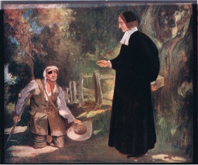 Piispa Ken ja kerjäläinen (väri litho) tekijältä Stephen Reid