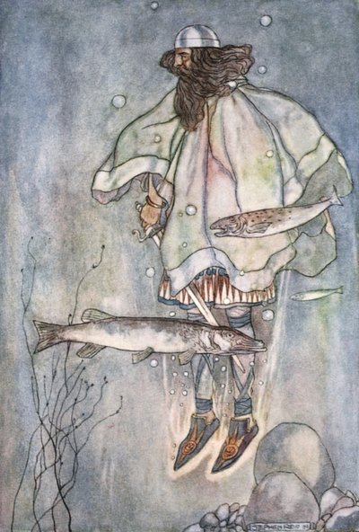 "Fergus menee alas järveen", vuodelta 1910. tekijältä Stephen Reid