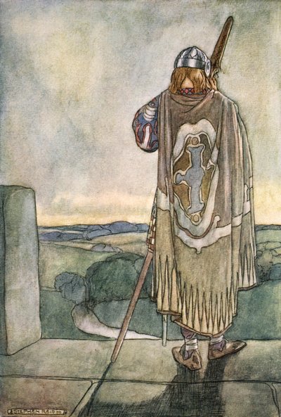 "Suomi kuuli kaukaa keijuharpun ensimmäiset nuotit", vuodelta 1910 tekijältä Stephen Reid