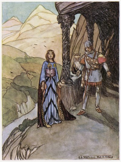 Kuvitus Siegfried the Dragon-Slayerille (väri litho) tekijältä Stephen Reid