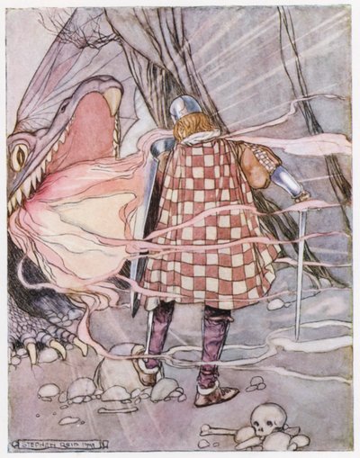 Kuvitus Siegfried the Dragon-Slayerille (värinen lito) tekijältä Stephen Reid