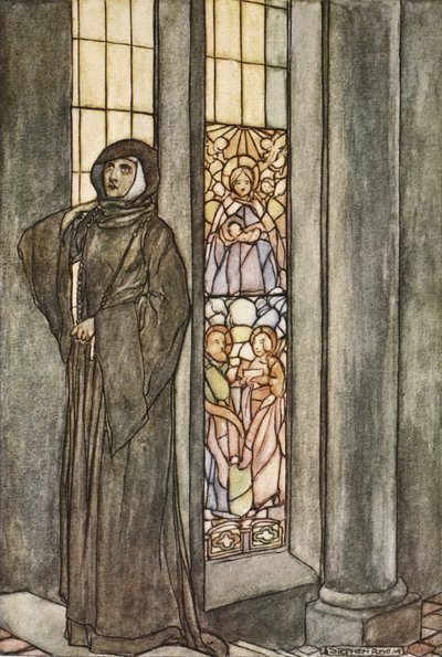 Hän kuuli omaa nimeään kutsuttavan yhä uudelleen ja uudelleen, esimerkkinä T.W. Rolleston (väri litho) tekijältä Stephen Reid