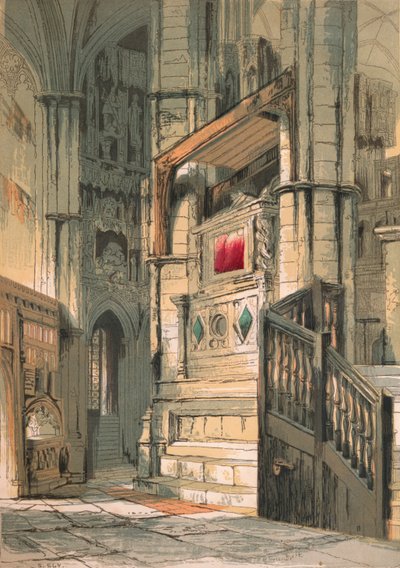 Westminster Abbey. Kuoron eteläinen käytävä, 1845 tekijältä Stephen Sly