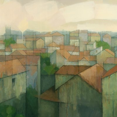 Geometriset kaupunkikattojen siluetit tekijältä Steve Mitchell