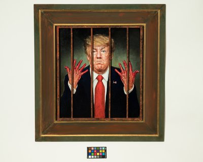 Trump Convicted, 2020 (öljy paneelille) tekijältä Steven Skollar