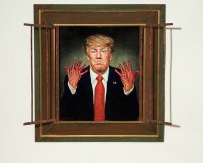 Trump syytteeseen, 2020 (öljy paneeliin) tekijältä Steven Skollar