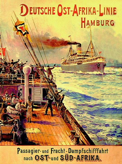 Saksan Itä-Afrikan linjan mainosjuliste, Hampuri, 1904. tekijältä Stoewer Willy