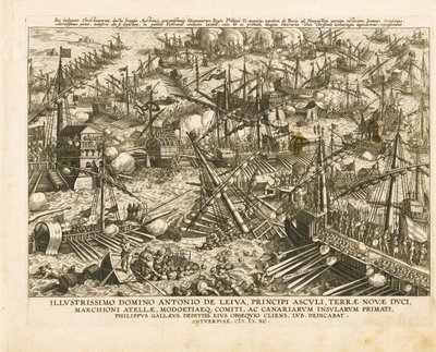 Lepanton taistelu 7. lokakuuta 1571, noin 1578 tekijältä Stradanus