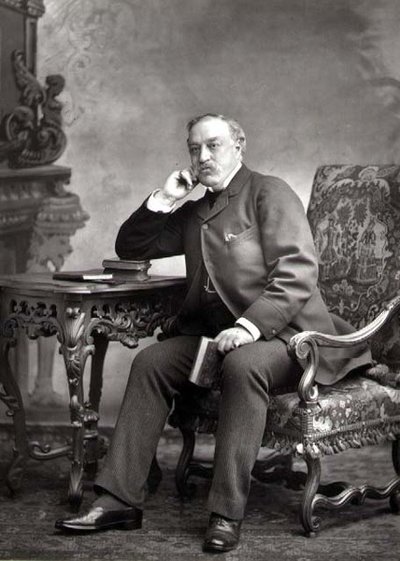Edmund Yates (1831-94), mamamahayag at nobelista, portrait photograph (b/w photo)finn tekijältä Studio Walery