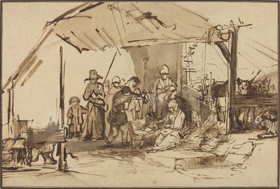 Paimenten palvonta tekijältä Studio of Rembrandt van Rijn